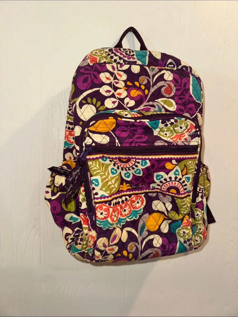 Vera Bradley Purple Floral Quilted Backpack